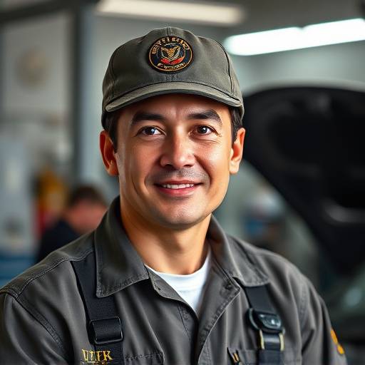 Headshot of David Lee, a senior technician at Precision Auto, wearing his work uniform.