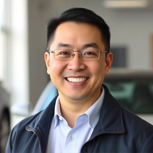 Headshot of Michael Chen, the founder and owner of Precision Auto, smiling warmly.